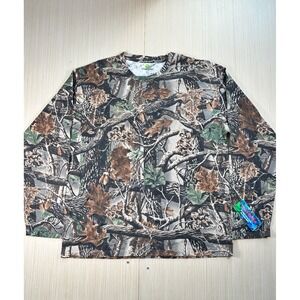 VTG Green Mark Shirt Mens‎ 2XL Gray Seclusion 3D Camouflage Breathable Crew Neck